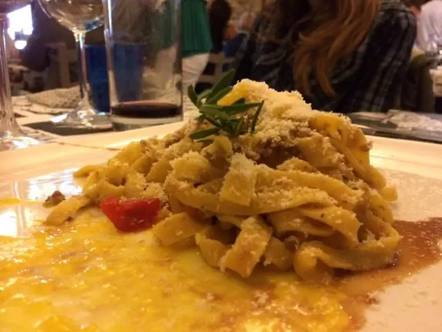 A plate of tagliatelle at osteria piatta dell'erba