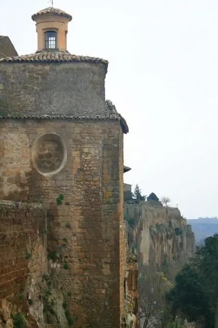 Tufa buildings and the cliff face in Orvieto, Umbria