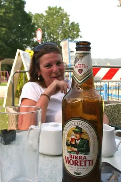 A welcome bottle of Birra Moretti at the end of the Lake Trasimeno bike ride