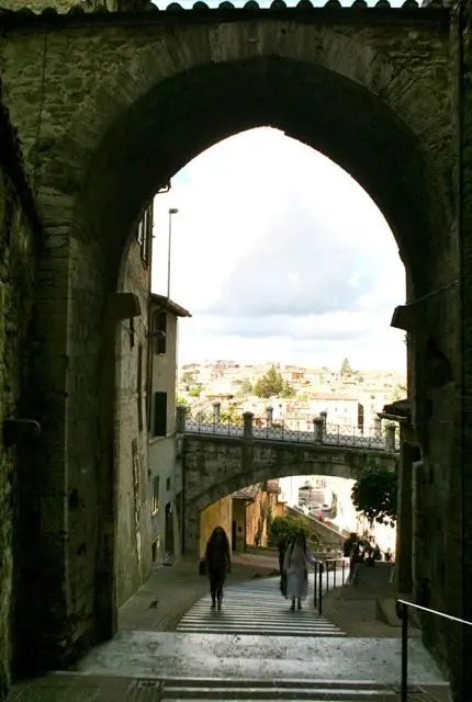 The medieval aqueduct in Perugia, now a pedestrian walkway