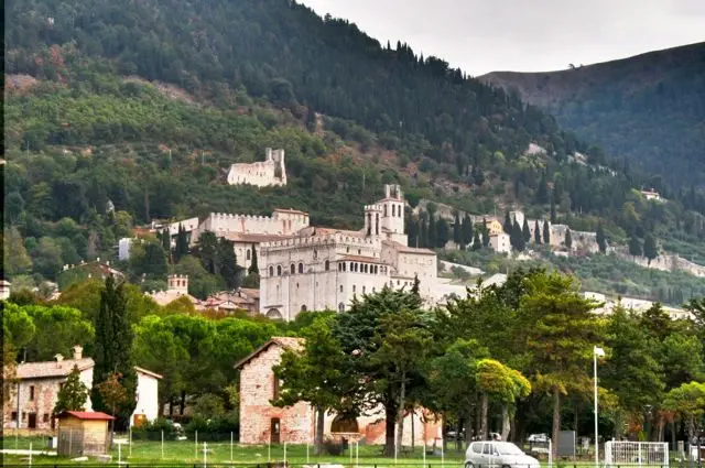 The town of Gubbio in Umbria, Italy, Seen From The Roman Amphitheatre