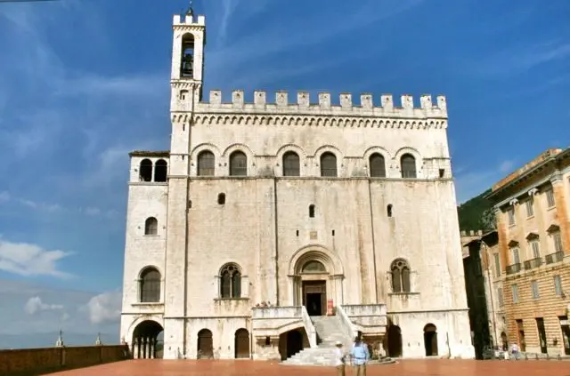 The medieval town hall in Gubbio, Umbria