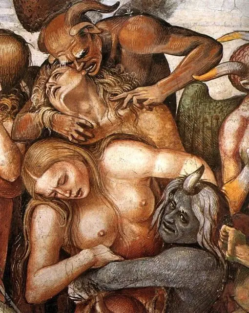 A detail from Luca Signorelli's frescoes in the San Brizio chapel inside Orvieto Duomo