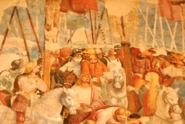 Detail from the crucifixion, San Crecentino, Morra