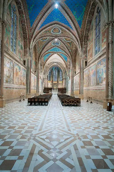 The Interior Of The Upper Basilica In Assisi