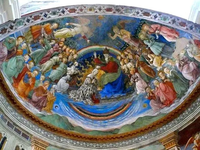 The Coronation of the Virgin fresco by Filippo Lippi in Spoleto Duomo