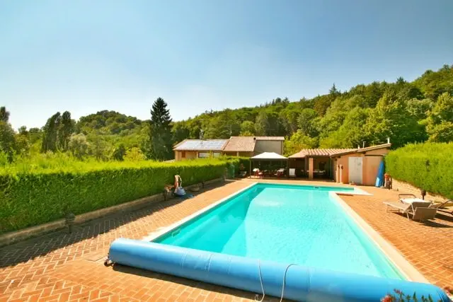 Swimming Pool Complex at Casa Riozzo, Holiday Villa On The Tuscany Umbria Border, Italy.