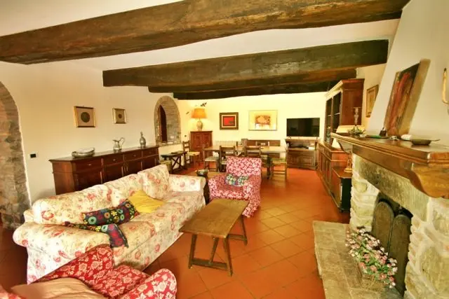 Living Room At Casa Riozzo, Holiday Villa On The Tuscany Umbria Border, Italy.