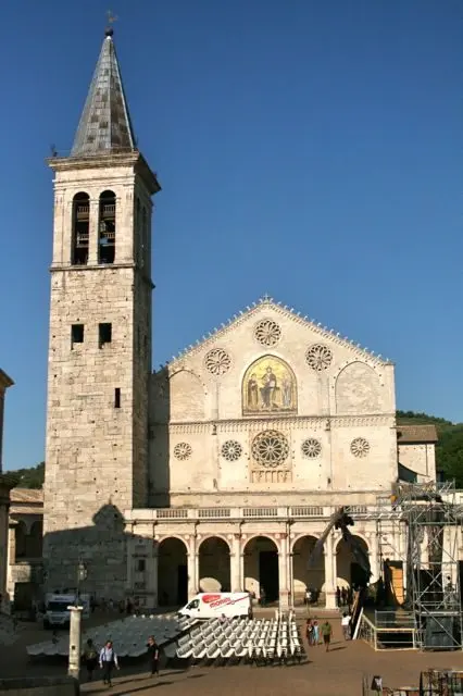 The facade of Spoleto Duomo in Umbria. Italy