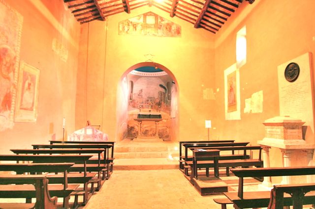 Inside the church of the Annunciation in Fontignano, Umbria